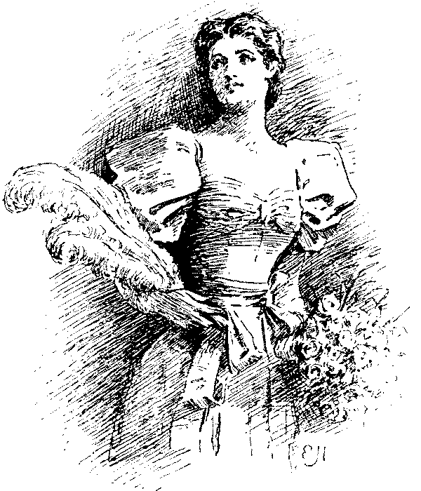 Portrait of a lady in ball gown..
