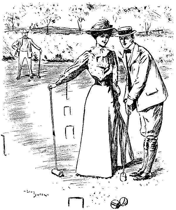 Man paying attention to lady, ignoring man in background.