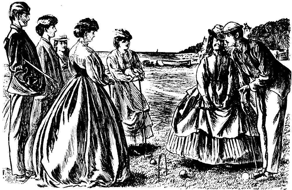 Group of croquet players.