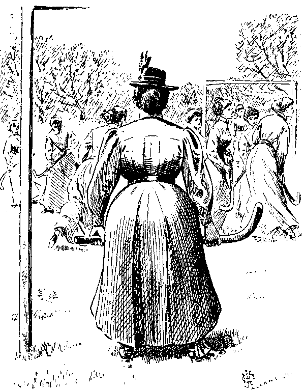 Large lady in goal