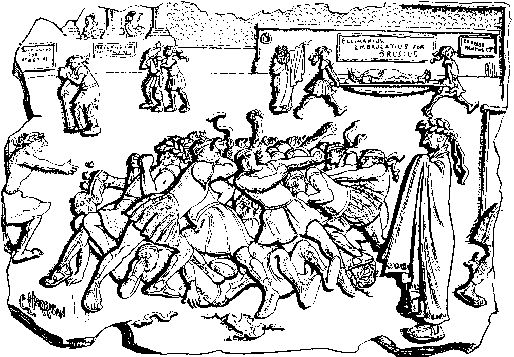 Roman football match.