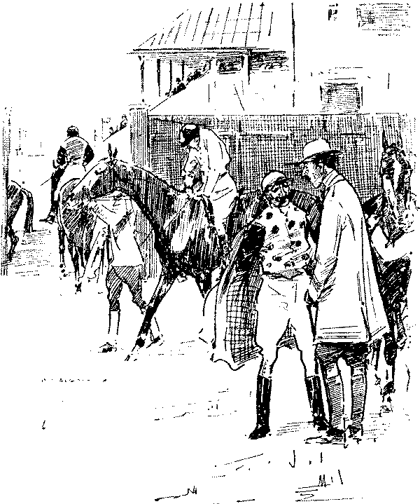 Jockey discussing another.