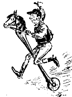 Jockey on hobby horse,