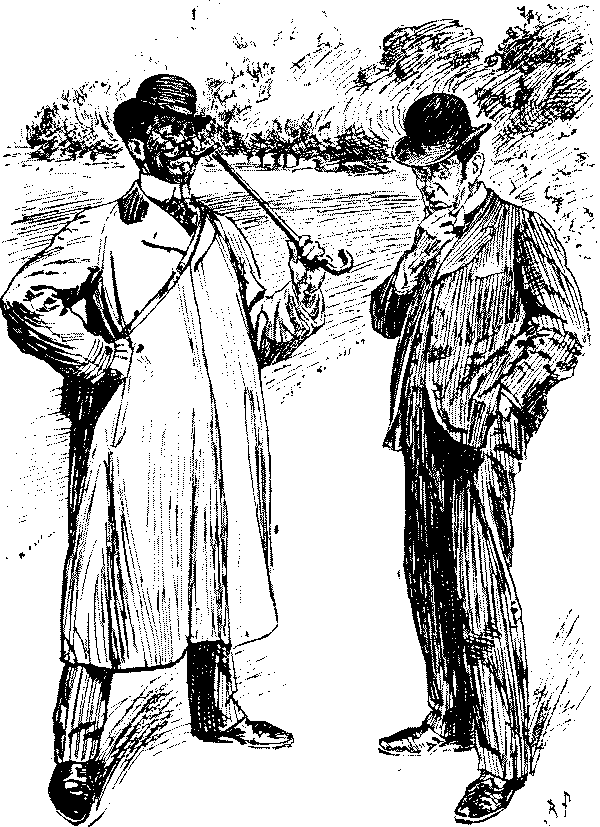 Two men talking