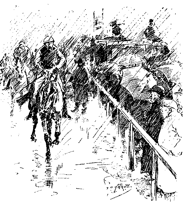 Horse race in progress.