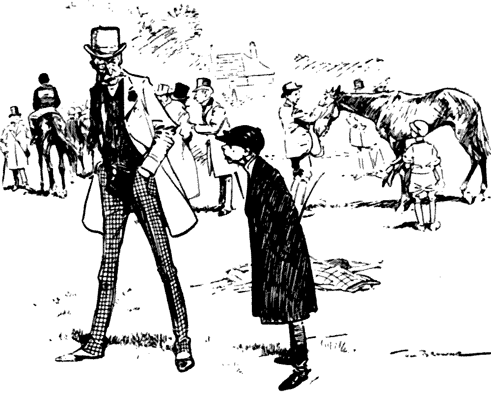 Horse owner talking to jockey