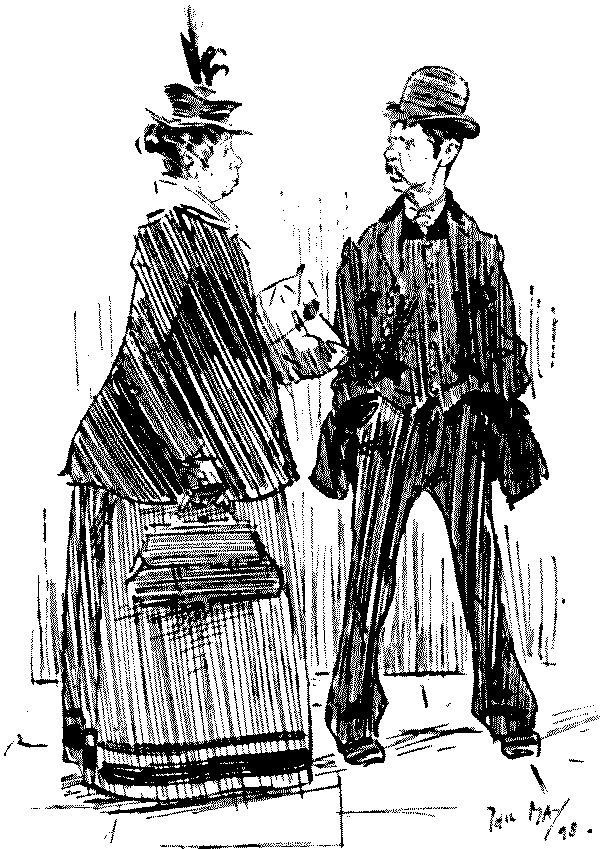 man and woman talking