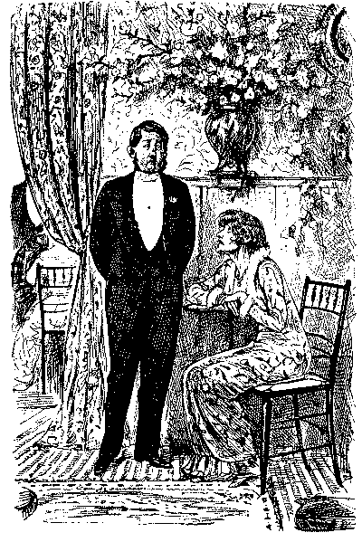 Man speaking to a woman.