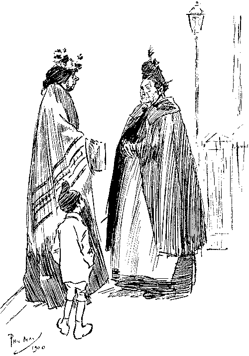 Two women talking.