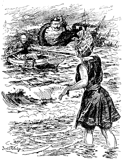Cartoon, Sea monster with Kaiser's head