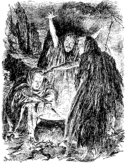Cartoon, three witches.