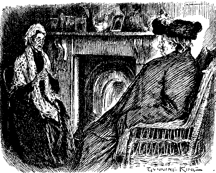 Two ladies talking.