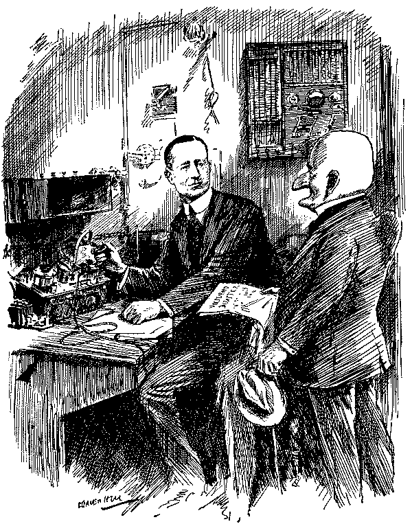 Mr. Punch speaking to Mr. Marconi.