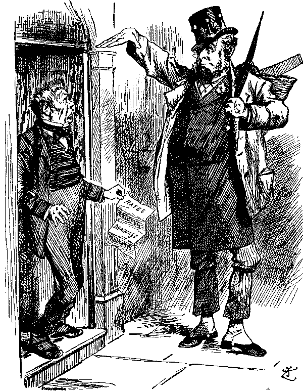 Cartoon. Figure representing  the Civic Council.