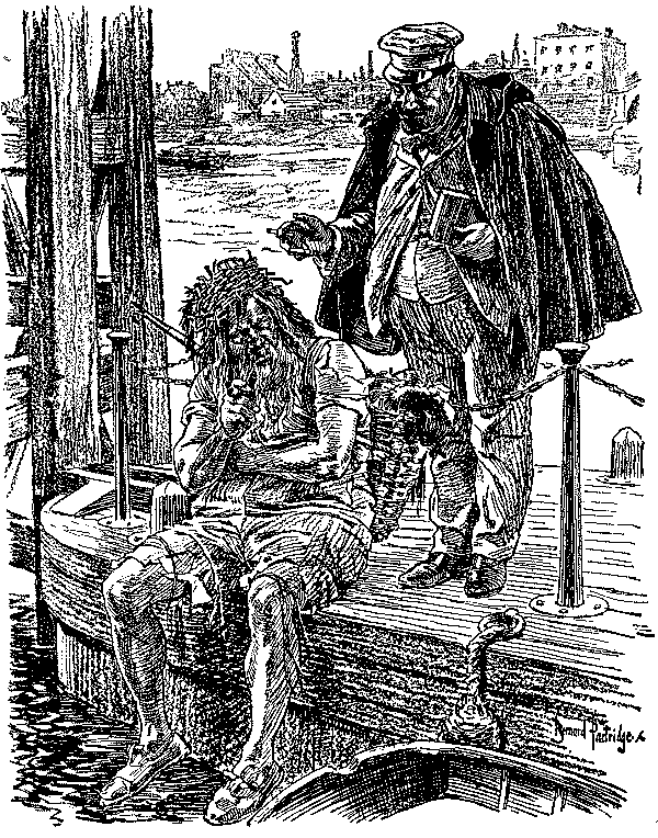 Tourist speaking to Father Thames.