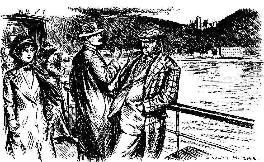 Two men talking.