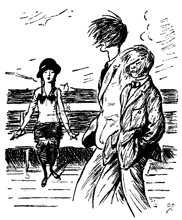 Two men walking with the wind. Hair blown about.