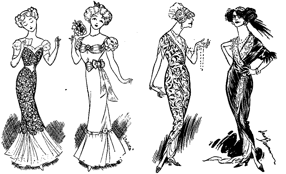 Four styles of dress