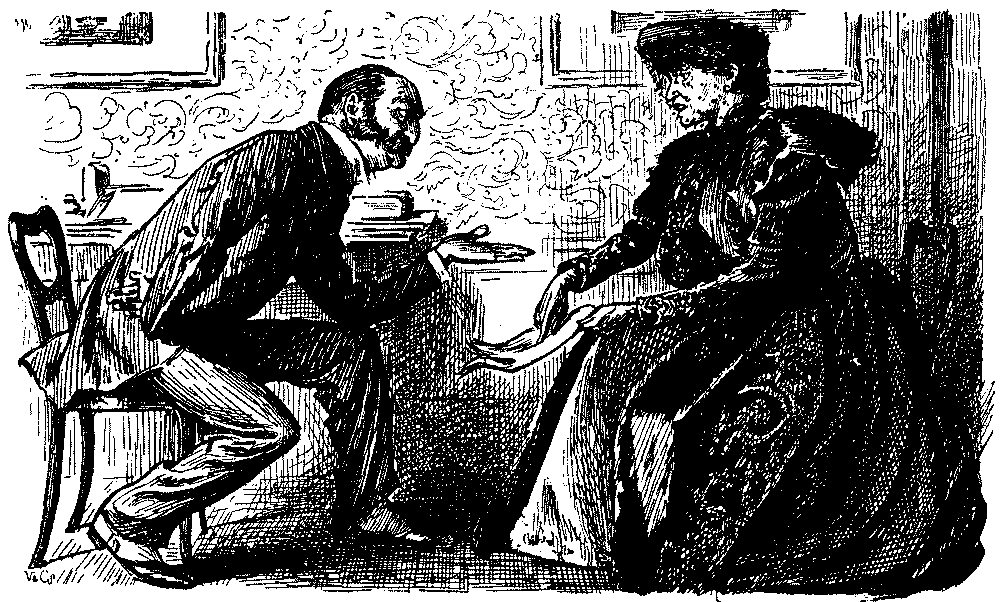 Publisher speaking with lady author.
