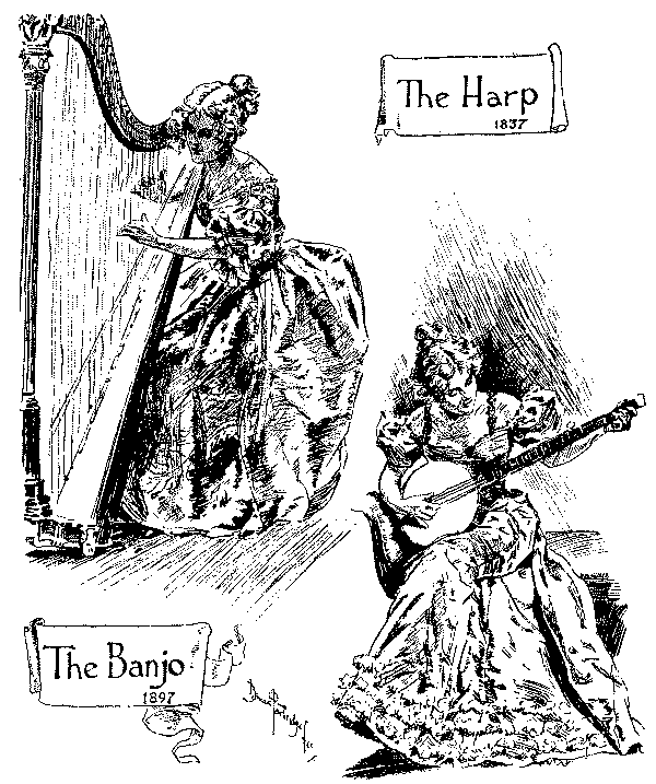 A harpist and a banjo player.