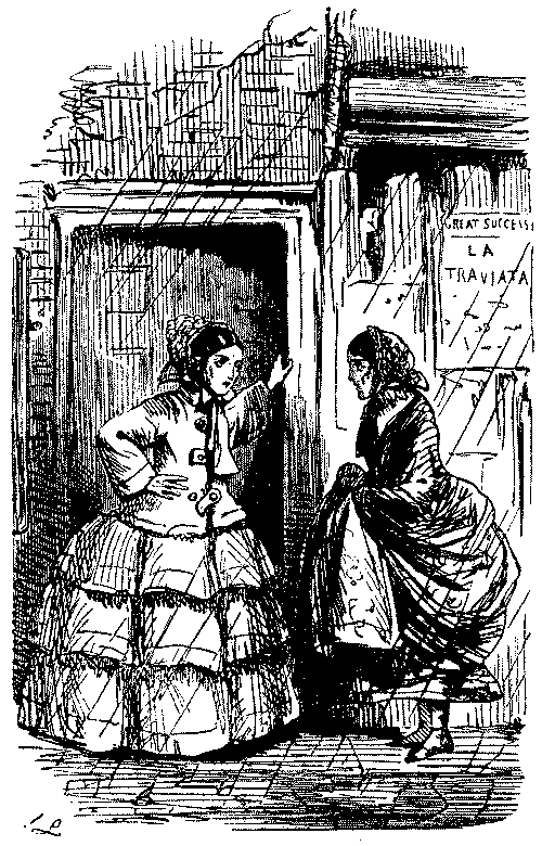 Two women talking.