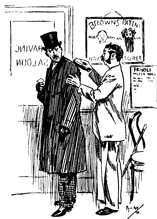 Customer in barbershop