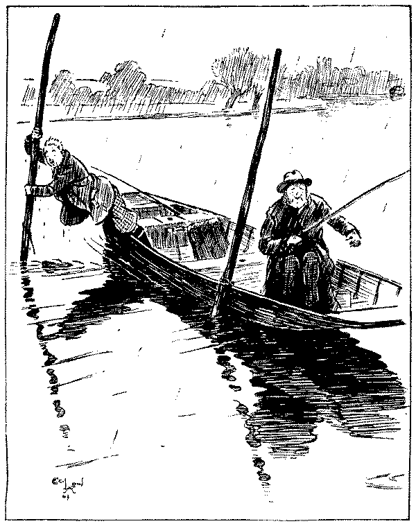 Two men in a punt