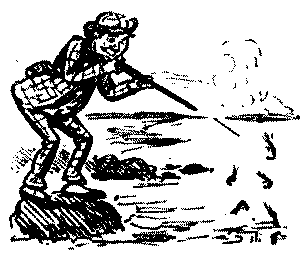 Man shooting at fish.