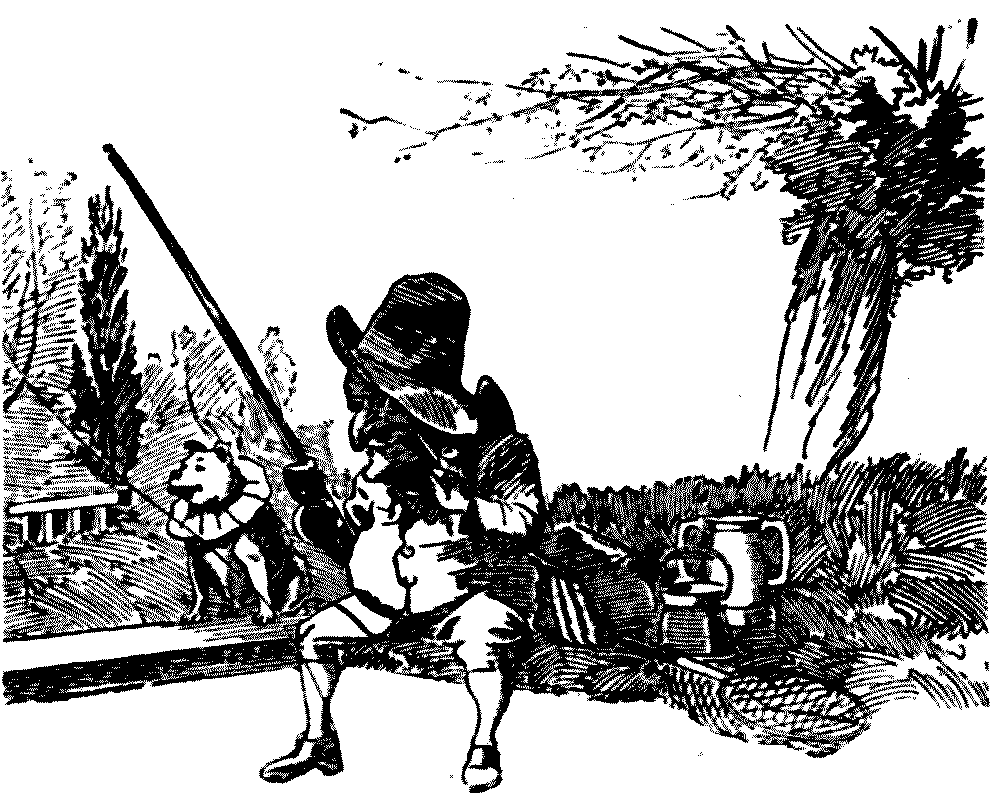 Cartoon. Mr P fishing