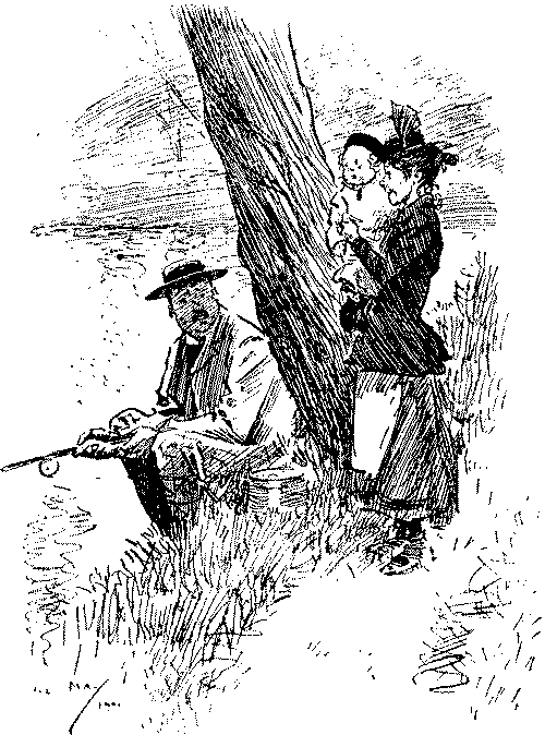 Woman speaking to fisherman