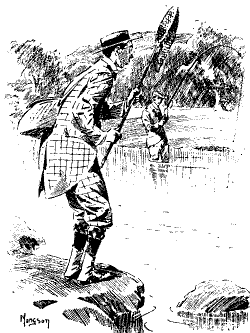 Angler calling to friend