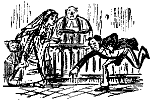 Bridegroom catching a wedding ring