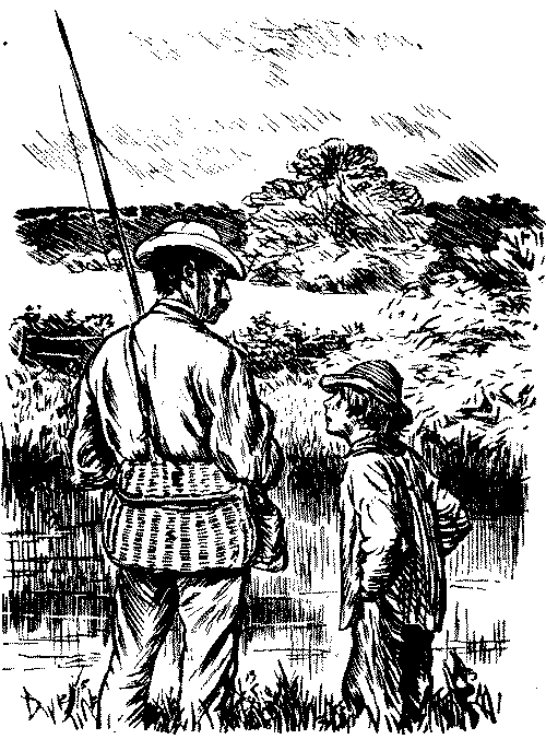 Man speaking to boy.