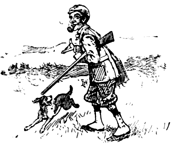 Man hunting on moorland.