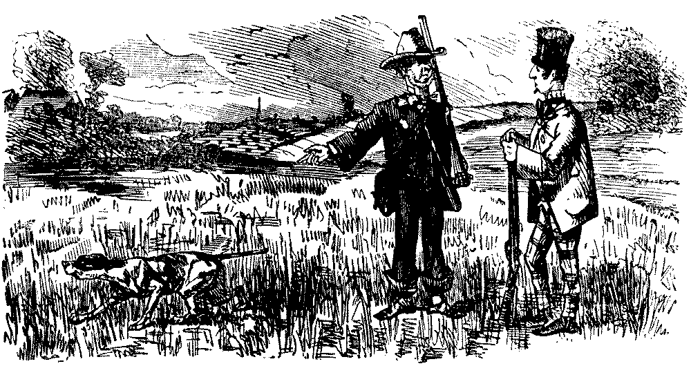 Hunters with pointer dog.