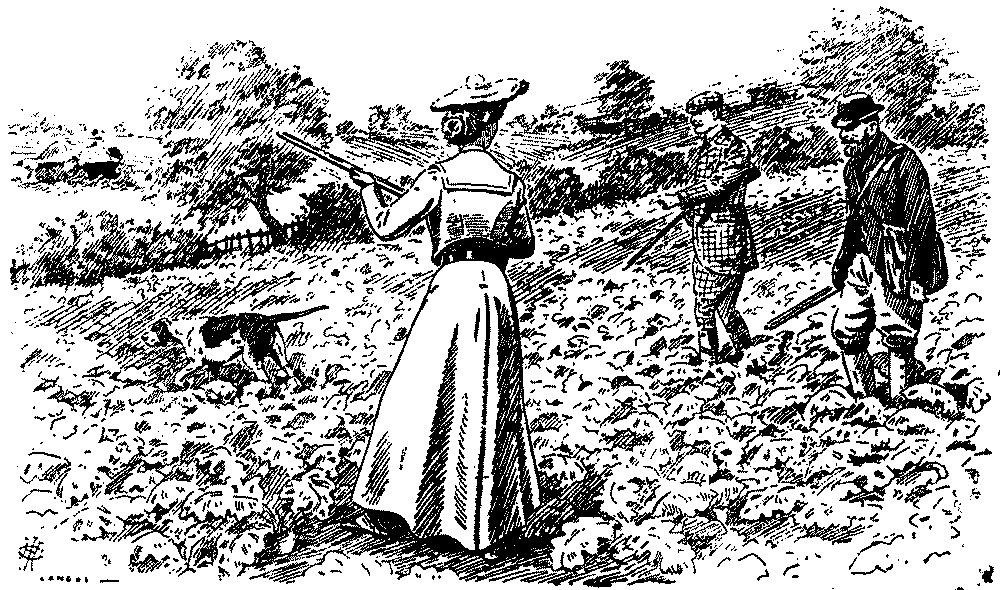 Lady with shooting party.