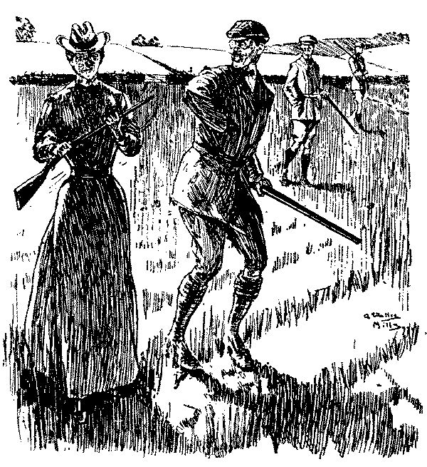 Lady holding her gun  carelessly