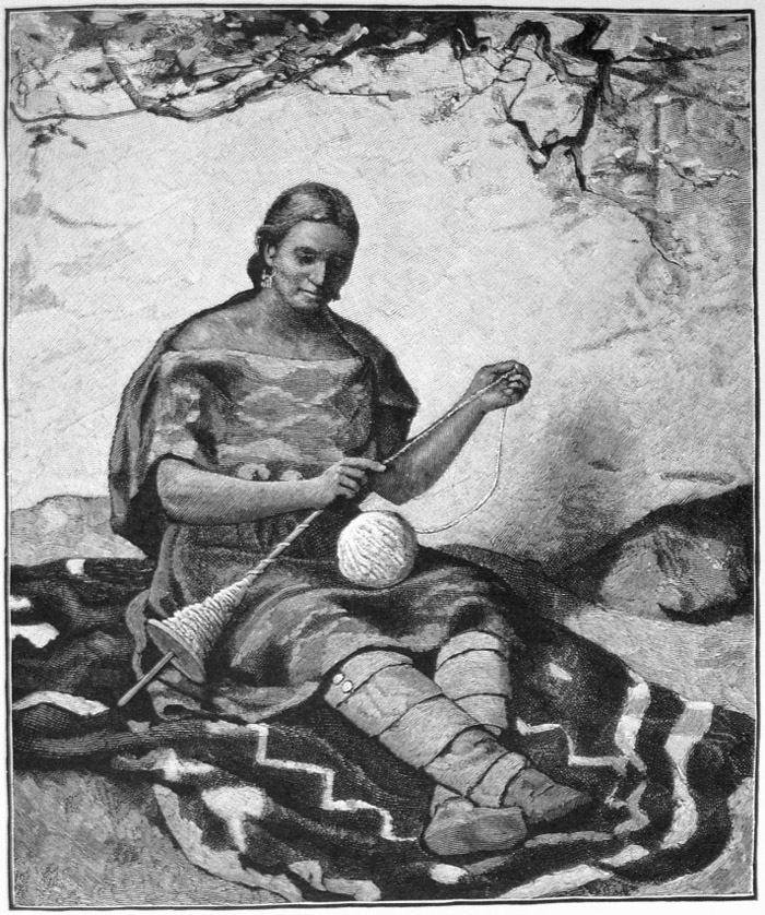 Navajo Woman Spinning