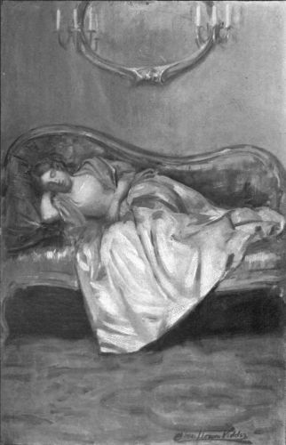 “SHE LAY CURLED UPON THE SOFA IN THE BACK DRAWING-ROOM.”—P. 1. North and South.
