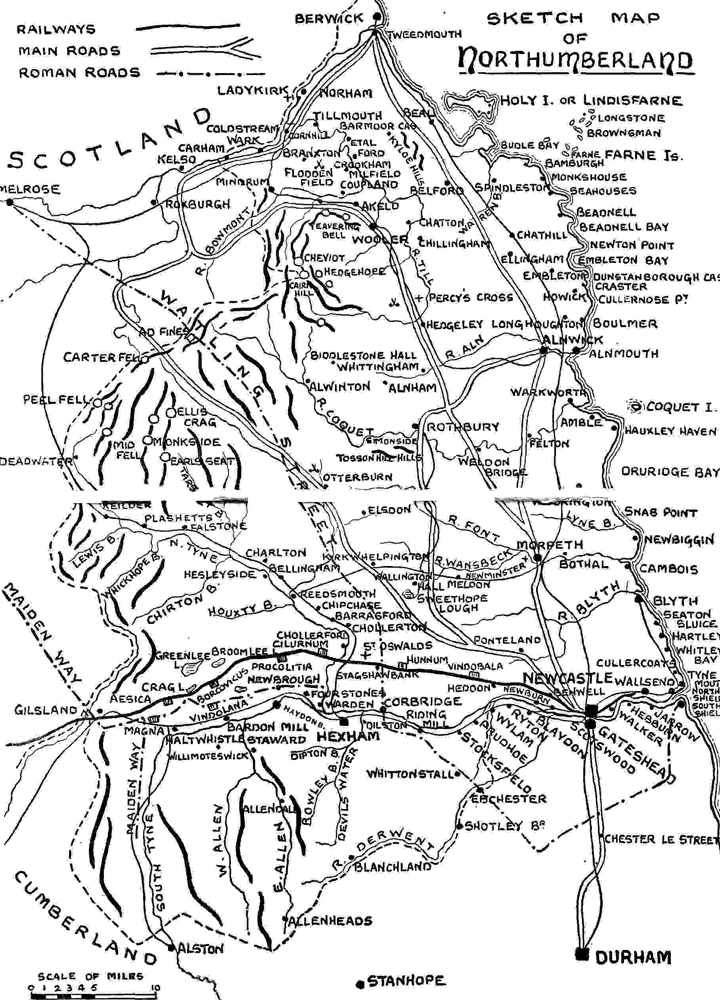 Illustration: SKETCH MAP OF NORTHUMBERLAND