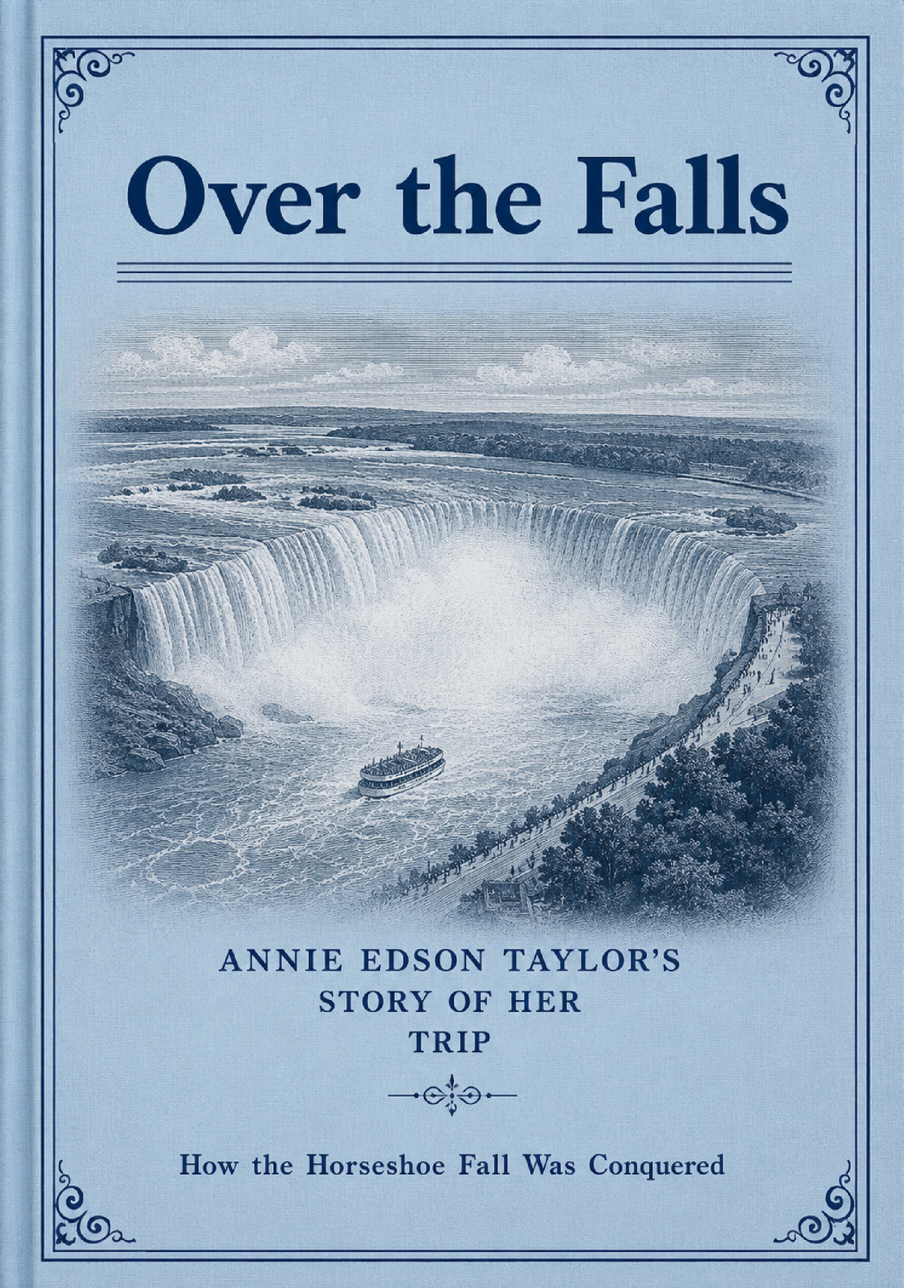 Book cover showing Horseshoe Falls at Niagara Falls.