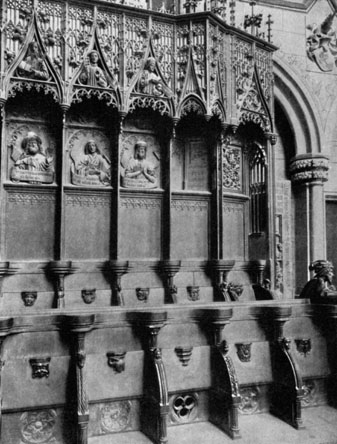 Portion of the Choir stalls in the Cathedral Church at Ulm Portion of the Choir stalls in the Cathedral Church at Ulm
