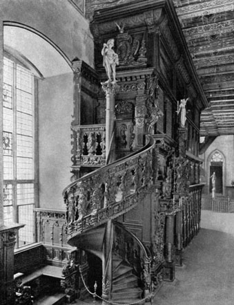 The winding staircase in the Gulden Chamber of the Town-hall at Bremen The winding staircase in the Gulden Chamber of the Town-hall at Bremen