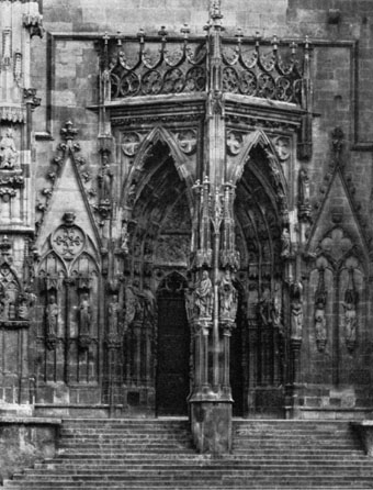 The Cathedral at Regensburg with the three cornered vestibule The Cathedral at Regensburg with the three cornered vestibule