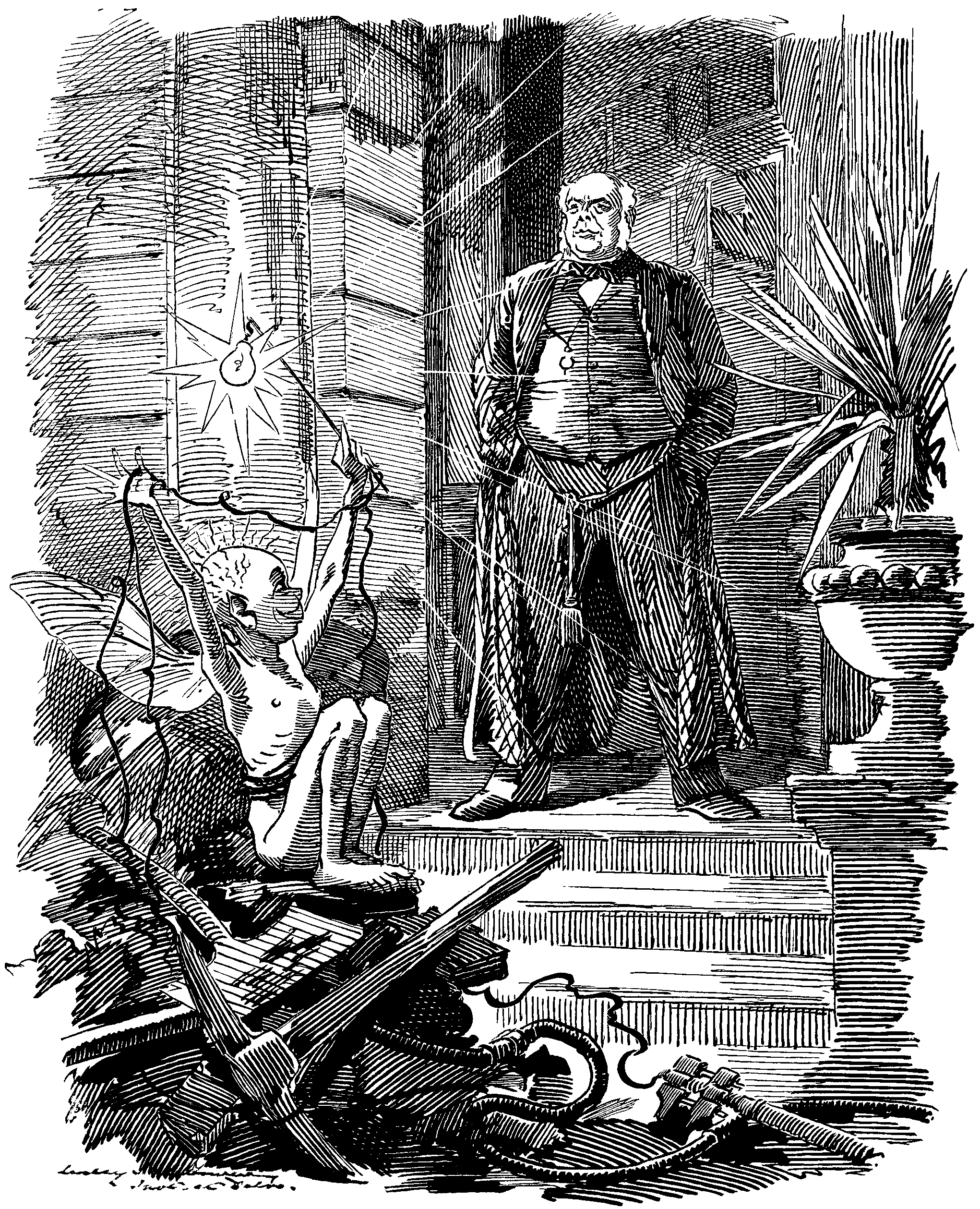 AT THE DOOR; OR, PATERFAMILIAS AND THE YOUNG SPARK.
