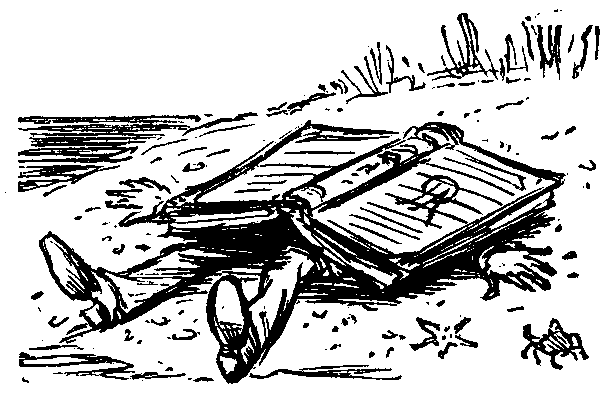 Man Under Book