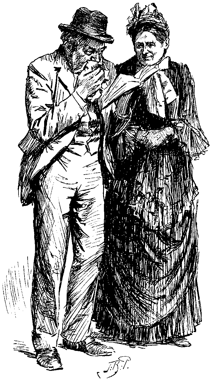 'A Solemn Gentleman, with a troublesome cough, reading aloud to his Wife.'