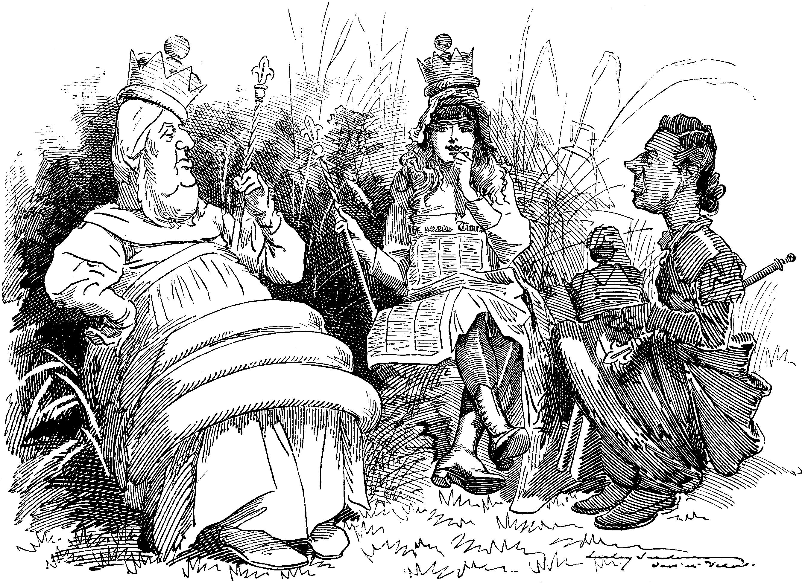 THE RED QUEEN AND THE WHITE; OR, ALICE IN THUNDERLAND.