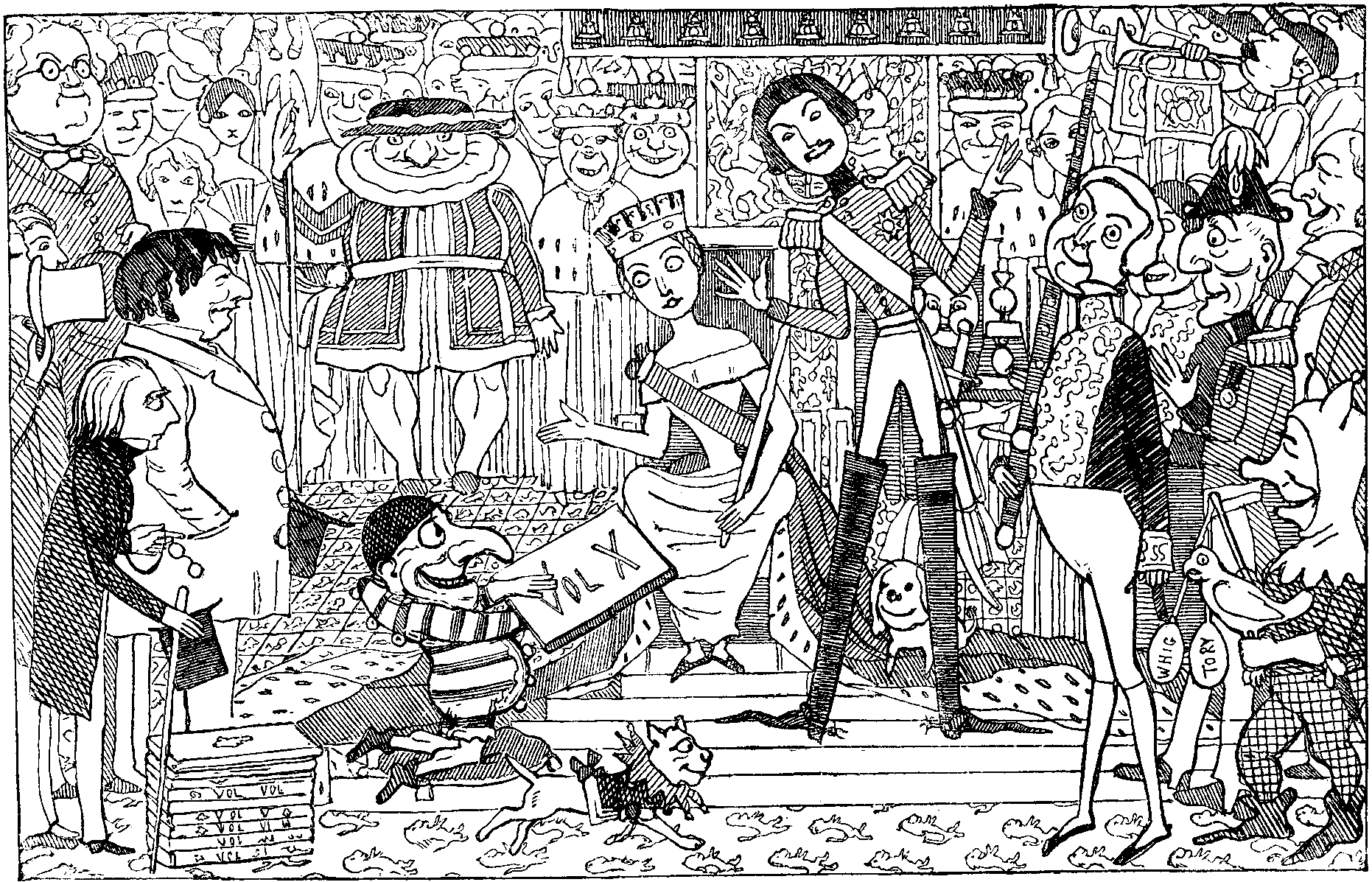 PUNCH PRESENTING YE TENTH VOLUME TO YE QUEENE.