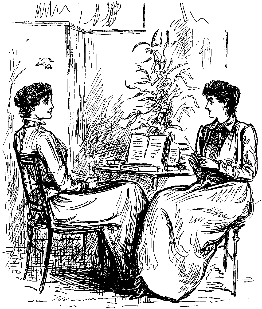 Two women conversing